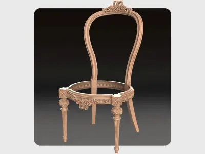 Carved Chair for cnc 15 3D model
