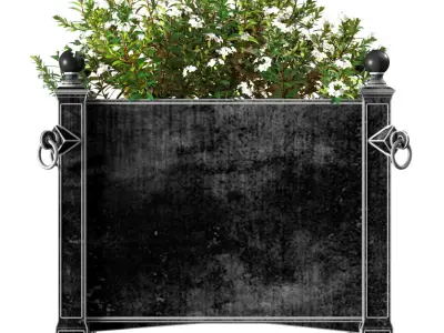 Flowers in the garden planter Restoration Hardware ArtDeco 3D model