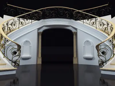 classical marble staircase 3D model