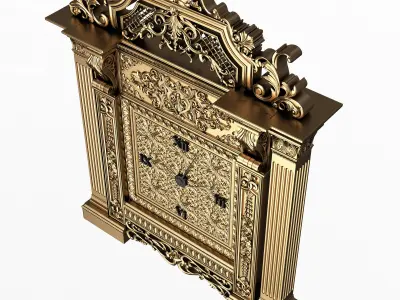 Classic Clock 020 Gold Low-poly 3D model