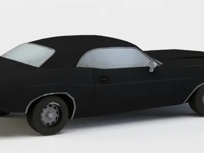 Black car Low-poly 3D model