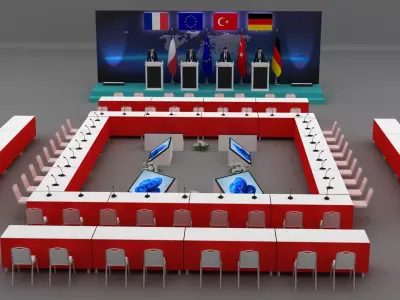 International Meeting Stage Setup 003 3D model