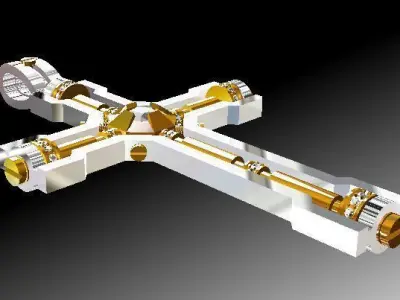 Gold Cross with screw and gems 3D print model