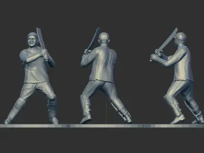cricket player  3D print model