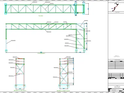 Pipe Bridge 3 levels 25m long 2800 wide 7200 clearance 3D model