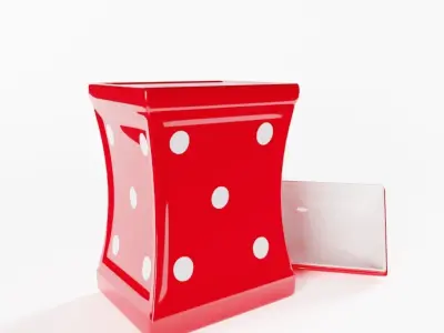 Small Polka Dot Kitchen Storage Jar 3D model