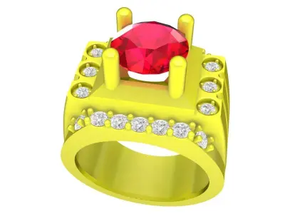 A4789 Fashion Diamond Men Ring 3D Model 3D print model