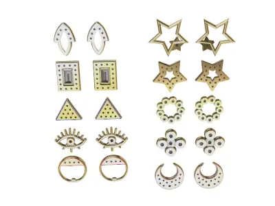 Aretes -Topitos para dama paquete de 10 -v- 3D print model