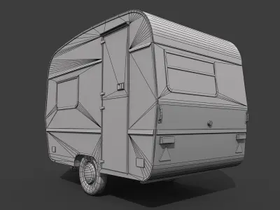 Caravan Trailer Low-poly 3D model