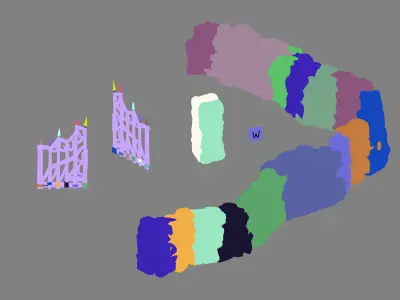 Stone Newman Village Farm - Stone Wall 03 3D model