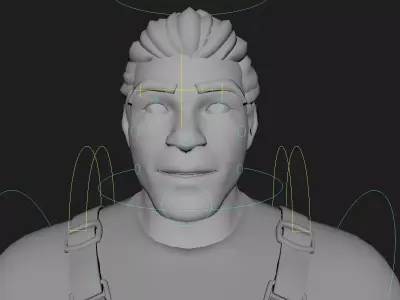 Game Ready Male Character Rig for Maya  Full Body Rig Low-poly 3D model