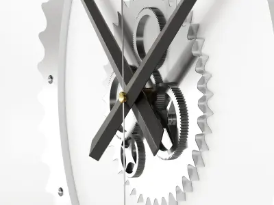 Industrial wall clock 3D model