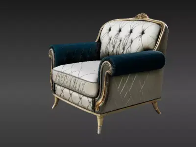 Luxury Royal Lounge Chair 3D Model Modern Elegant Furniture 3D model