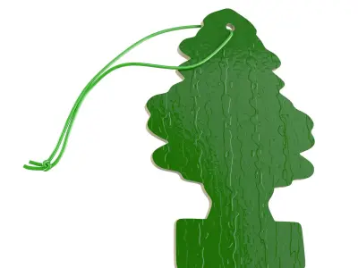 Paper Car Air Freshener Green 3D model