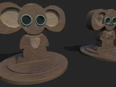 Cheburashka Sculpture Low-poly 3D model
