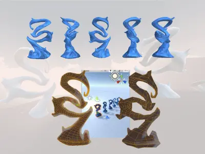 DARK TREE Low-poly 3D model