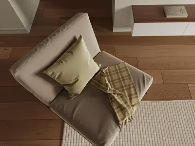 Modern living room dining room interior scenes 399 3D model