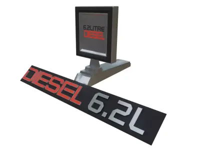 6 2 Diesel Badges Low-poly 3D model