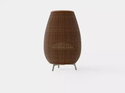 Rattan Beige Lamp Low-poly 3D model