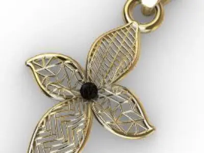 Direct Casting Flower Pendant Texture 3D print model  3D print model