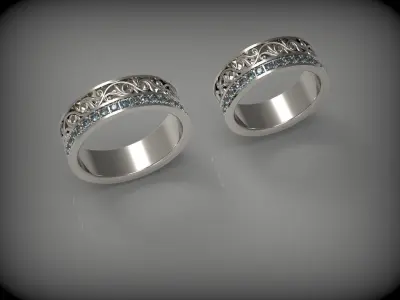 WEDDING RING SET N - 232 3D print model