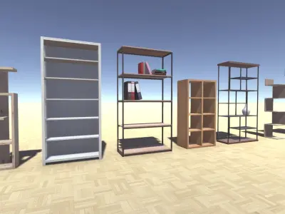 Shelf and Shelving Collection Low-poly 3D model