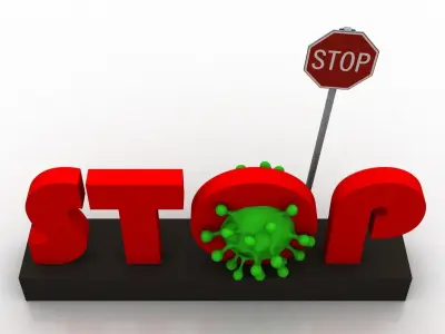 Stop coronavirus spread Low-poly 3D model