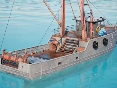 Btm Boat v1 - Unreal Engine Project Low-poly 3D model