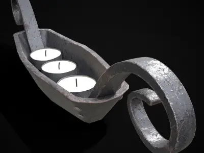 Candle Holder Decoration Low-poly 3D model