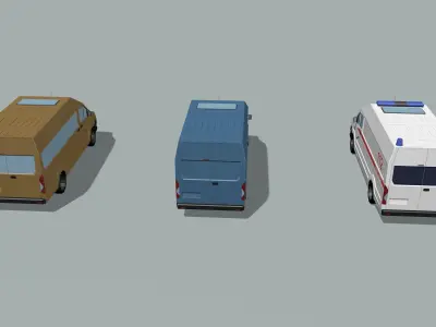 Minibus van 3D model by AlexMas1981