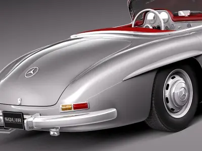 Mercedes-Benz 300SL Roadster 1956 3D model