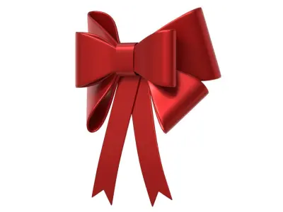 Christmas Bow Ribbon 02 3D model
