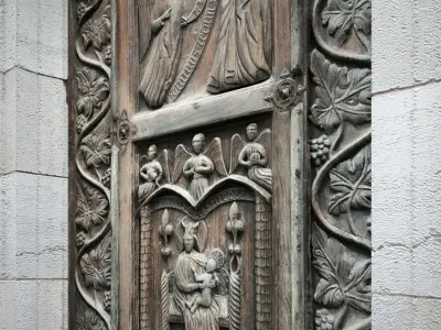 Ancient Italian medieval church door Low-poly 3D model