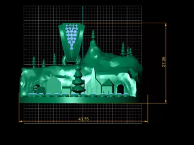 Winter Wonderland Village Pendant Luxury 3d Printable Model  3D print model