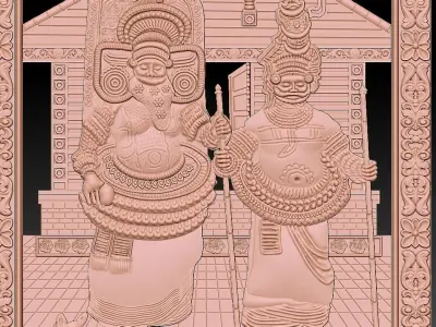 KERALA  STYLE MAIN DOOR  Low-poly 3D model