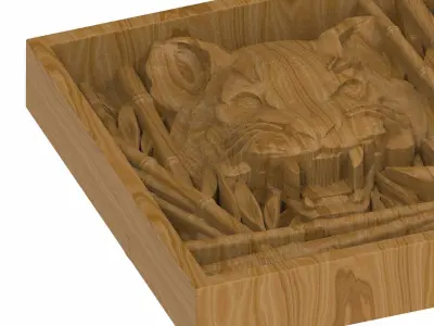 Carved panel painting STL 3D model 15