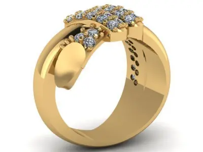 LUXURY ENGAGEMENT DIMOND RING 3D PRINTABLE MODEL 3D print model