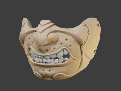 Oni Mask 11 Demon Half Face 3D print model