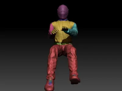 Stig 3D model FOR PRINT SITTING  car pilot 3D print model 3D print model