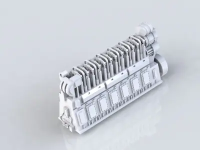 Submarine VIIC Engine Room 3D print model