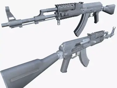 16-AK-103-gun model 3d game ready model Low-poly 3D model Low-poly 3D model