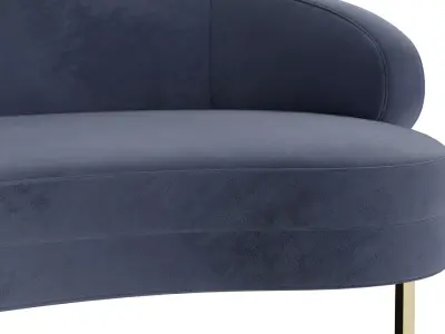 Belle Velvet Sofa 3D model