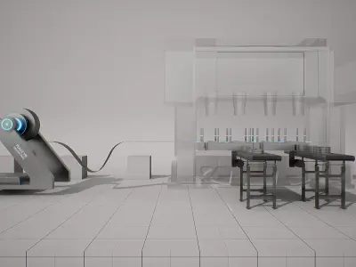 Machine Parts - Equipment A Low-poly 3D model