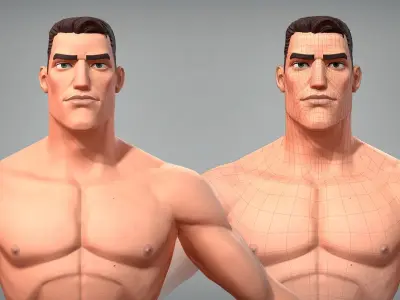 Cartoon male character Stan game ready Low-poly 3D model
