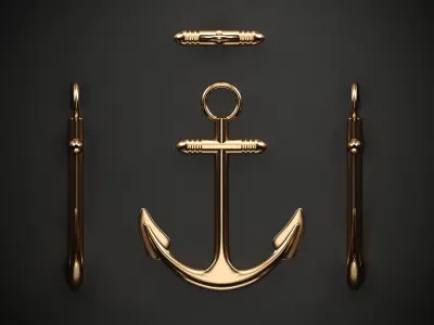 Anchor 3D golden 3D model