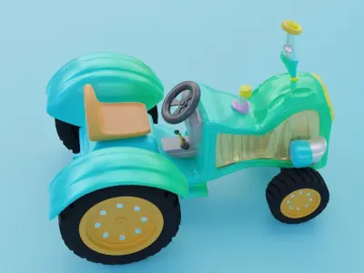 Cartoon Tractor 3D model