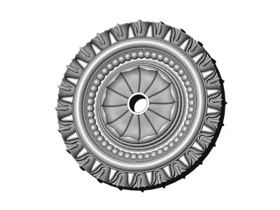Carved facetes pattern ceiling medallion rosette relief 3D print model