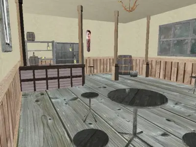 Western saloon lowpoly Free low-poly 3D model