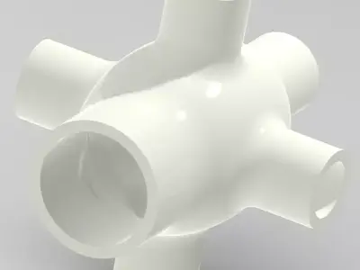 Innovative Six Way Pipe Fitting 3D print model