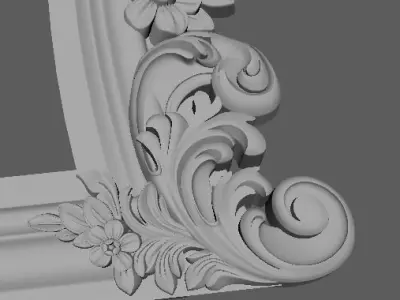 mirror gold ornate frame 3D model